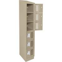 Clean-Line Perforated Lockerette, 6 -tier, 15" x 72" x 12", Steel Mukwa Safety Services
