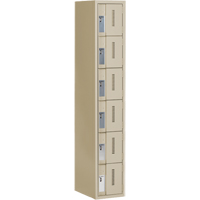 Casiers robustes Concorde, 6 niveaux, 12" x 18" x 72", Acier, Beige, Soud&eacute; (assembl&eacute;) Mukwa Safety Services