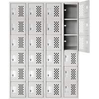 Clean Line Lockerettes, 6 -tier, Bank of 4, 18" x 72" x 12", Steel Mukwa Safety Services