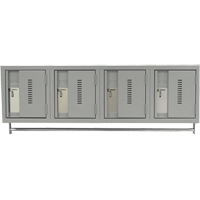 Wall Hung Lockers - Heavy Duty, Bank of 4, 18" x 12" x 12", Steel Mukwa Safety Services