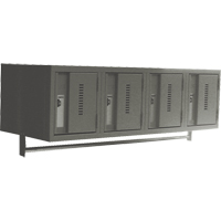 Wall Hung Lockers - Heavy Duty, Bank of 4, 18" x 12" x 12", Steel Mukwa Safety Services