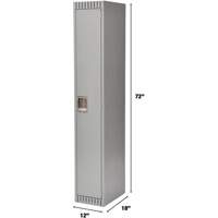 Lockers, 12" x 18" x 72", Steel, Grey, Knocked Down Mukwa Safety Services