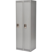 Lockers, Bank of 2, 24" x 18" x 72", Steel, Grey, Knocked Down Mukwa Safety Services