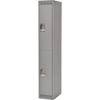 Lockers, 2 -tier, 12" x 18" x 72", Steel, Grey, Knocked Down Mukwa Safety Services