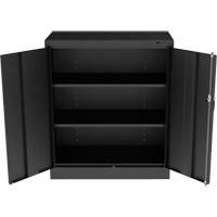 Armoire standard &agrave; hauteur de comptoir, Acier, 2 Tablettes, 42" h x 36" la x 18" P, Noir Mukwa Safety Services