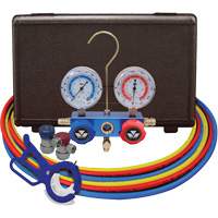 Dual Manifold Gauge Set with Manual Couplers & 3-in-1 Side Mount Can Tap Valve Mukwa Safety Services