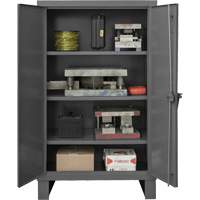 Extra Heavy-Duty Cabinet, Steel, 3 Shelves, 66" H x 60" W x 24" D, Grey Mukwa Safety Services