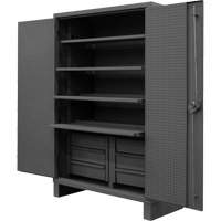 Extra Heavy-Duty Slide-Out Shelf Cabinet, Steel, 4 Shelves, 78" H x 48" W x 24" D, Grey Mukwa Safety Services