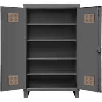 Heavy-Duty Outdoor Cabinet, Steel, 4 Shelves, 78" H x 60" W x 24" D, Grey Mukwa Safety Services