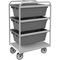 Mobile Tub Rack, Double-sided, 3 bins, 26" W x 18" D x 42" H Mukwa Safety Services