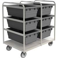 Mobile Tub Rack, Double-sided, 6 bins, 26" W x 36" D x 42" H Mukwa Safety Services