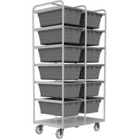 Mobile Tub Rack, Double-sided, 12 bins, 26" W x 36" D x 74" H Mukwa Safety Services