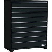 Armoire &agrave; tiroirs modulaire, 9 tiroirs, 48" la x 24" p x 60" h, Noir Mukwa Safety Services