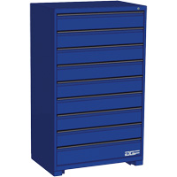 Armoire &agrave; tiroirs modulaire, 9 tiroirs, 36" la x 24" p x 60" h, Bleu Mukwa Safety Services