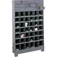 Unit&eacute; de stockage modulaire pour petites pi&egrave;ces, Acier, 18 tiroirs, 33-3/4" x 12-1/4" x 58-5/8", Gris Mukwa Safety Services