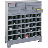 Unit&eacute; de stockage modulaire pour petites pi&egrave;ces, Acier, 18 tiroirs, 33-3/4" x 12-1/4" x 40-1/2", Gris Mukwa Safety Services