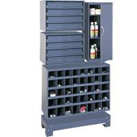 Unit&eacute; de stockage modulaire pour petites pi&egrave;ces, Acier, 8 tiroirs, 33-3/4" x 12-1/4" x 59-5/8", Gris Mukwa Safety Services