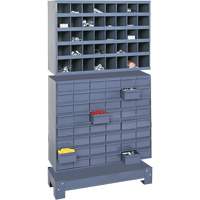 Unit&eacute; de stockage modulaire pour petites pi&egrave;ces, Acier, 48 tiroirs, 33-3/4" x 12-1/4" x 58-3/8", Gris Mukwa Safety Services
