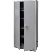 Storage Cabinet, Steel, 4 Shelves, 66" H x 30" W x 15" D, Grey Mukwa Safety Services