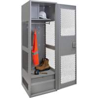 Gear Locker with Door, Steel, 24" W x 24" D x 72" H, Grey Mukwa Safety Services