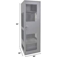 Gear Locker with Door, Steel, 24" W x 24" D x 72" H, Grey Mukwa Safety Services