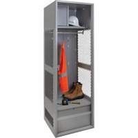 Gear Locker, Steel, 24" W x 24" D x 72" H, Grey Mukwa Safety Services