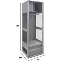 Gear Locker, Steel, 24" W x 24" D x 72" H, Grey Mukwa Safety Services