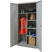 Combination Storage Cabinet, 36" W x 18" D x 72" H, Grey Mukwa Safety Services