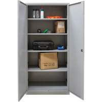 Hi-Boy Storage Cabinet, Steel, 4 Shelves, 72" H x 36" W x 18" D, Grey Mukwa Safety Services