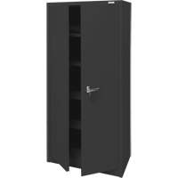 Storage Cabinet, Steel, 4 Shelves, 66" H x 30" W x 15" D, Black Mukwa Safety Services