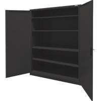 Storage Cabinet, Steel, 4 Shelves, 78" H x 48" W x 24" D, Black Mukwa Safety Services