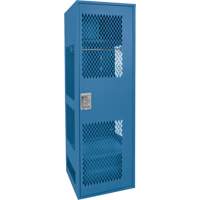 Gear Locker with Door, Steel, 24" W x 18" D x 72" H, Dark Blue Mukwa Safety Services