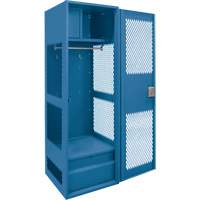 Gear Locker with Door, Steel, 24" W x 18" D x 72" H, Dark Blue Mukwa Safety Services