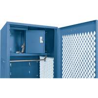 Gear Locker with Door, Steel, 24" W x 18" D x 72" H, Dark Blue Mukwa Safety Services