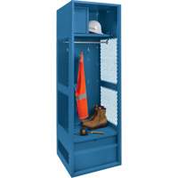Gear Locker, Steel, 24" W x 18" D x 72" H, Dark Blue Mukwa Safety Services