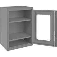 Armoire de rangement murale avec portes transparentes, 26-15/16" h x 18-1/8" la x 13-11/16" p, 2 tablettes, Acier, Gris Mukwa Safety Services