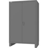 Cabinet with Recessed Pegboard Doors, Steel, 4 Shelves, 78" H x 48" W x 30" D, Grey Mukwa Safety Services