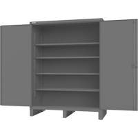 Cabinet with Recessed Doors, Steel, 4 Shelves, 78" H x 60" W x 30" D, Grey Mukwa Safety Services