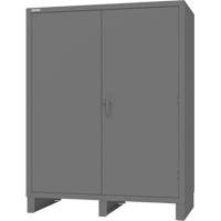 Cabinet with Recessed Doors, Steel, 4 Shelves, 78" H x 60" W x 30" D, Grey Mukwa Safety Services