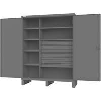 Wardrobe Cabinet with Standard Recessed Doors, Steel, 60" W x 24" D x 78" H, Grey Mukwa Safety Services