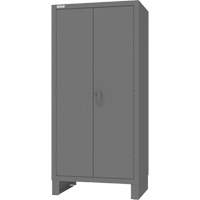Cabinet with Hanging Bar & Standard Recessed Doors, Steel, 78" H x 36" W x 24" D, Grey Mukwa Safety Services