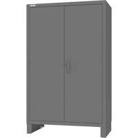 Cabinet with Hanging Bar & Standard Recessed Doors, Steel, 78" H x 48" W x 24" D, Grey Mukwa Safety Services