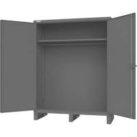 Cabinet with Hanging Bar & Standard Recessed Doors, Steel, 78" H x 60" W x 24" D, Grey Mukwa Safety Services