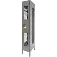 Vented Lockers, 12" x 18" x 78", Steel, Grey, Knocked Down, Perforated Mukwa Safety Services