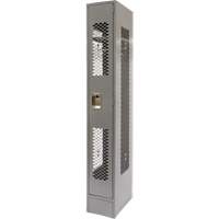 Vented Lockers, 12" x 18" x 78", Steel, Grey, Knocked Down, Perforated Mukwa Safety Services
