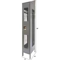 Vented Lockers, 12" x 18" x 88", Steel, Grey, Knocked Down, Perforated Mukwa Safety Services