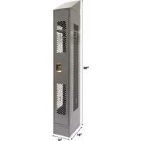 Vented Lockers, 12" x 18" x 88", Steel, Grey, Knocked Down, Perforated Mukwa Safety Services