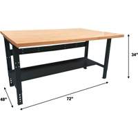 Industrial Modular Workbench, 1000 lbs. Cap., 72" W x 48" D Mukwa Safety Services