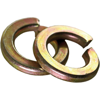 Split Lock Washer, 1/4", Yellow Zinc Mukwa Safety Services