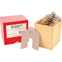 Slotted Shim Assortments, 2" L x 0.001"- 0.075" Thickness, 2" W, Stainless Steel Mukwa Safety Services